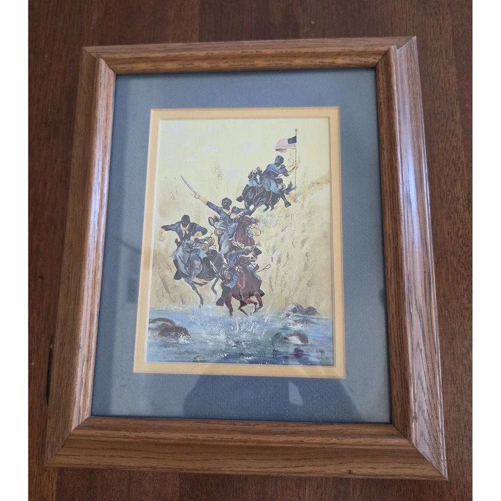 Annie Lee "Thunder Ride" Framed Wall Decor 88/191 Ltd Edition Buffalo Soldiers